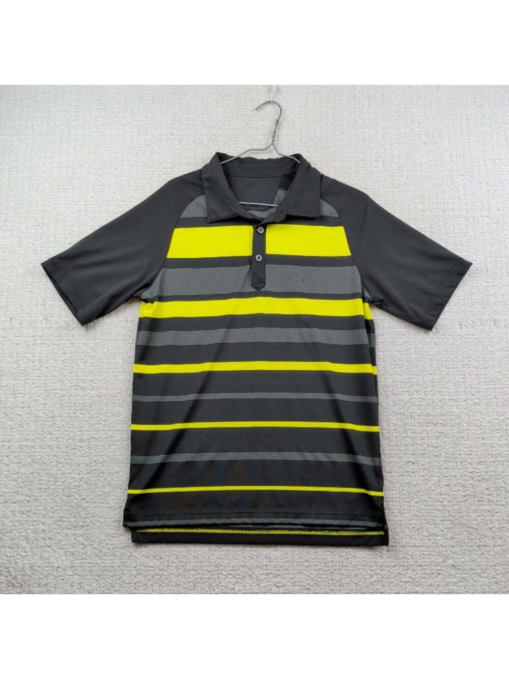 Y2K Oakley Sport Golf Polo Shirt Men's Sz S Green / Black Stripe Stretch